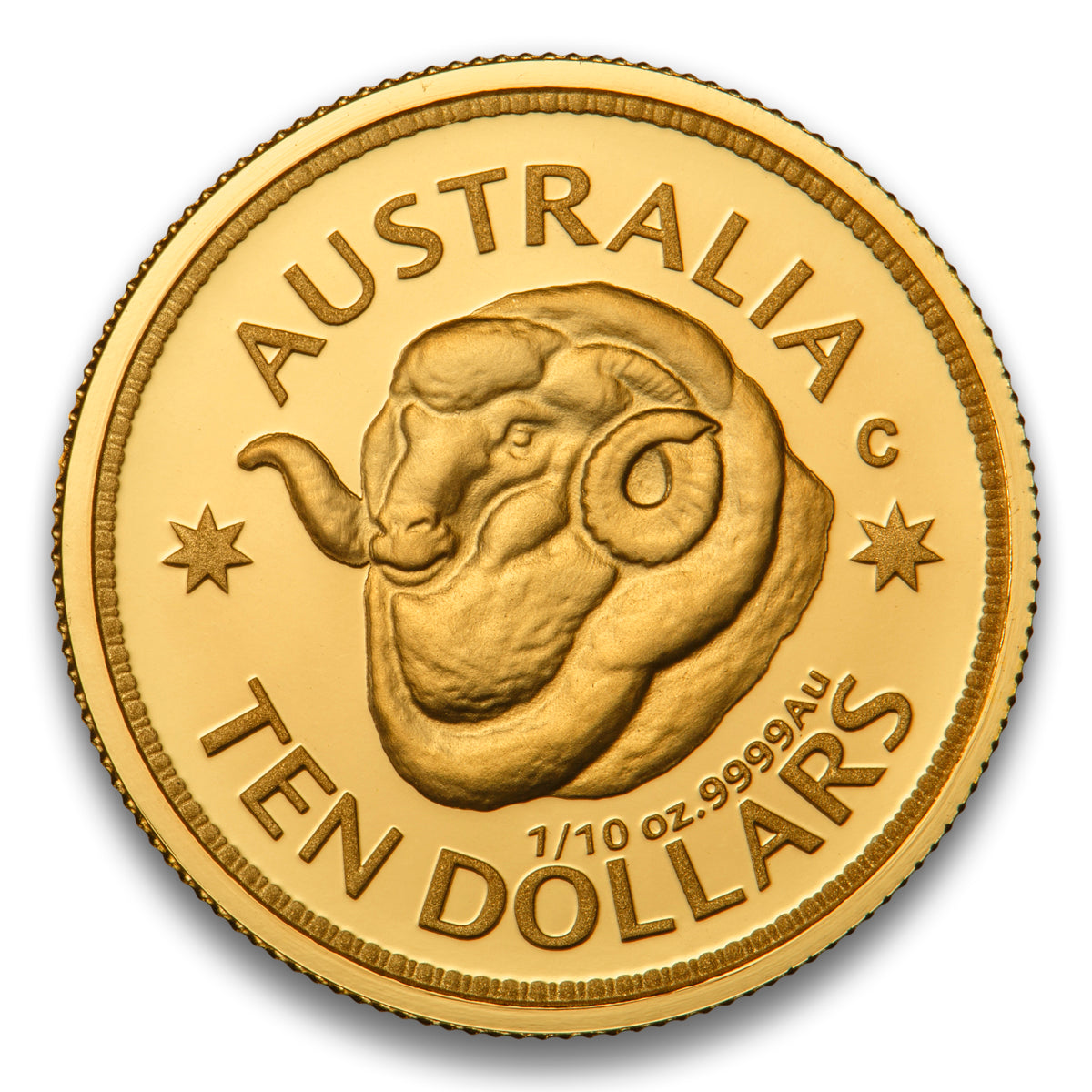 2011 $10 Ram's Head - Pure Gold Coin