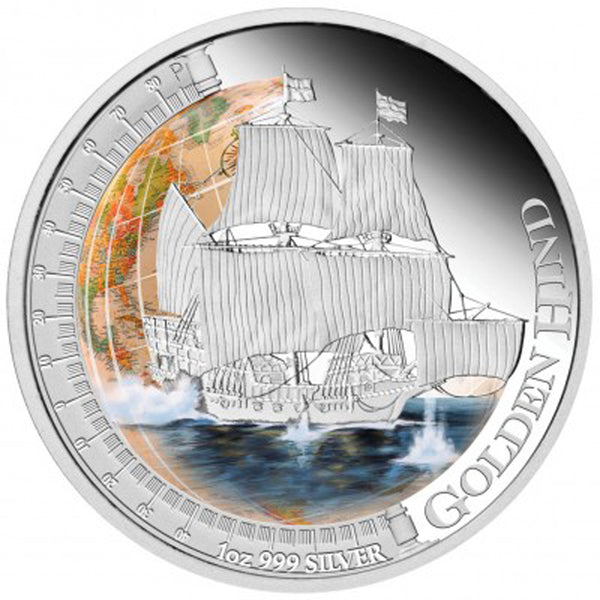 2011 $1 Ships That Changed The World: Golden Hind - Pure Silver Coin