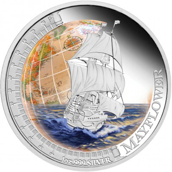 2012 $1 Ships That Changed The World: Mayflower - Pure Silver Coin