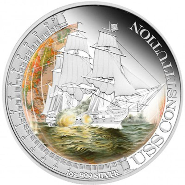 2012 $1 Ships That Changed The World: USS Constitution - Pure Silver Coin