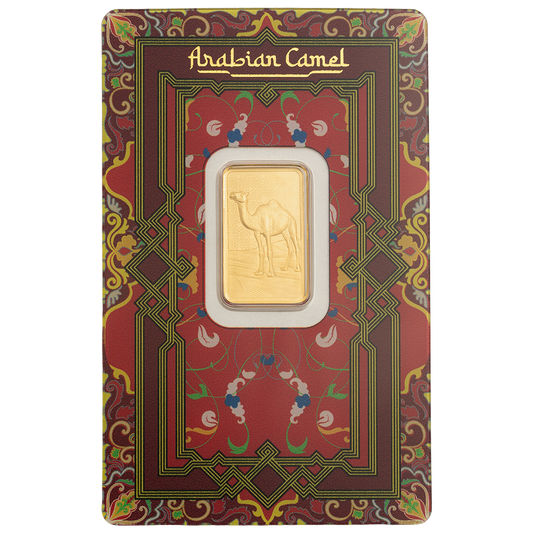 Arabian Camel - 5g Pure Gold Bar with Pendant Frame