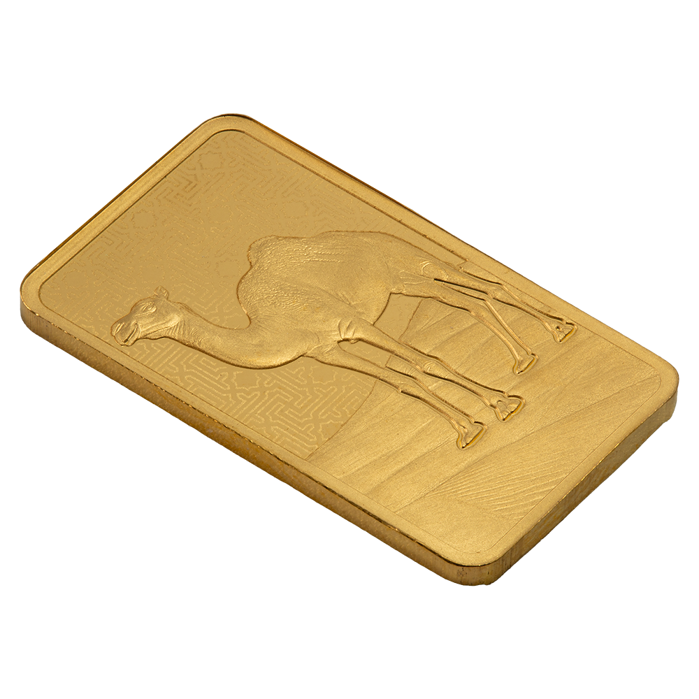 Arabian Camel - 5g Pure Gold Bar with Pendant Frame