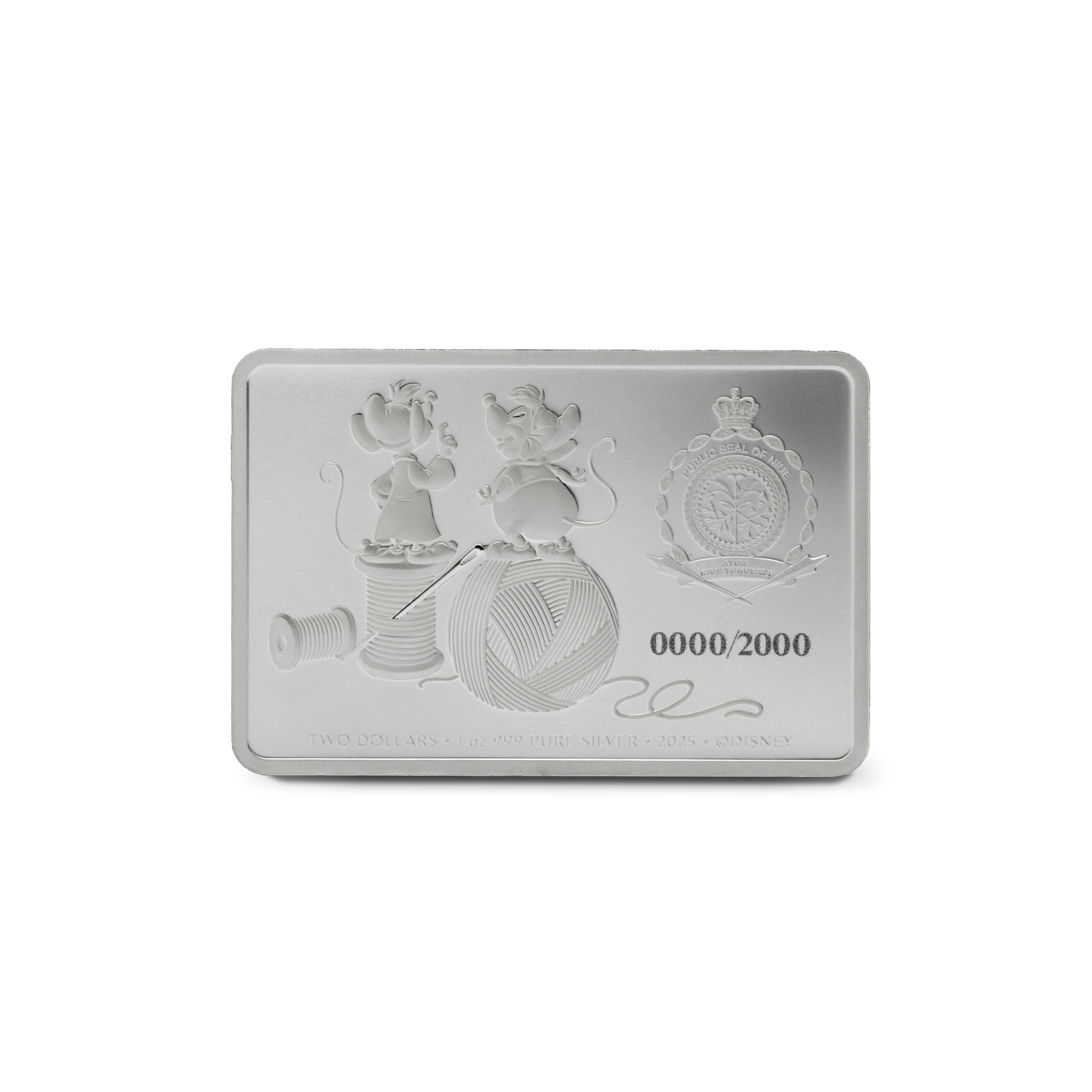2025 $2 Disney Cinderella 75th Anniversary: Jaq & Gus - Pure Silver Coin