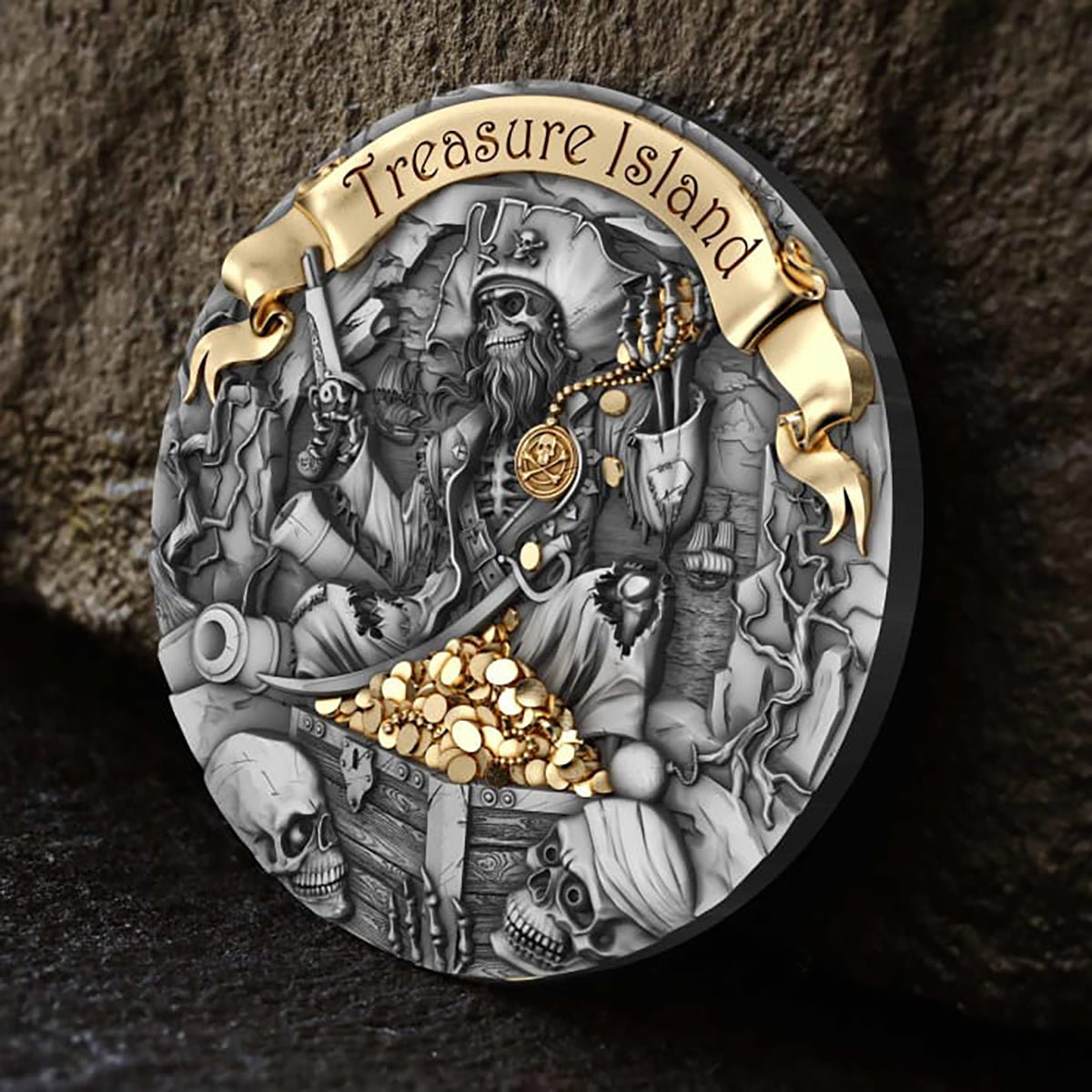 2024 2000 Francs Treasure Island - Pure Silver Coin