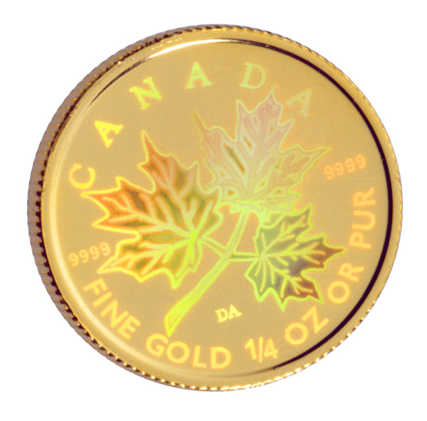 2001 $10 Maple Leaf Hologram - 1/4oz Gold Coin <i>(No Certificate)</i>