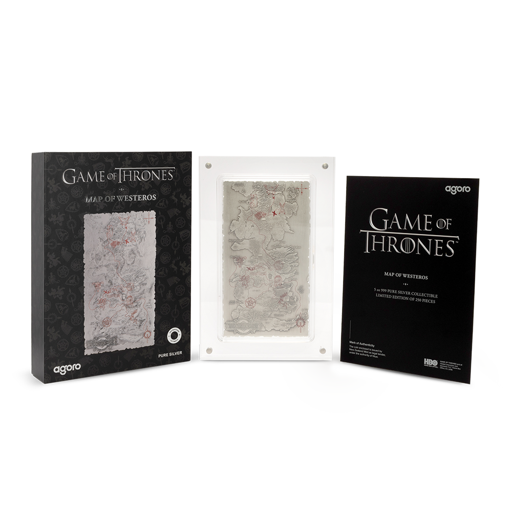 2026 $10 Game of Thrones: Map of Westeros - Pure Silver Coin