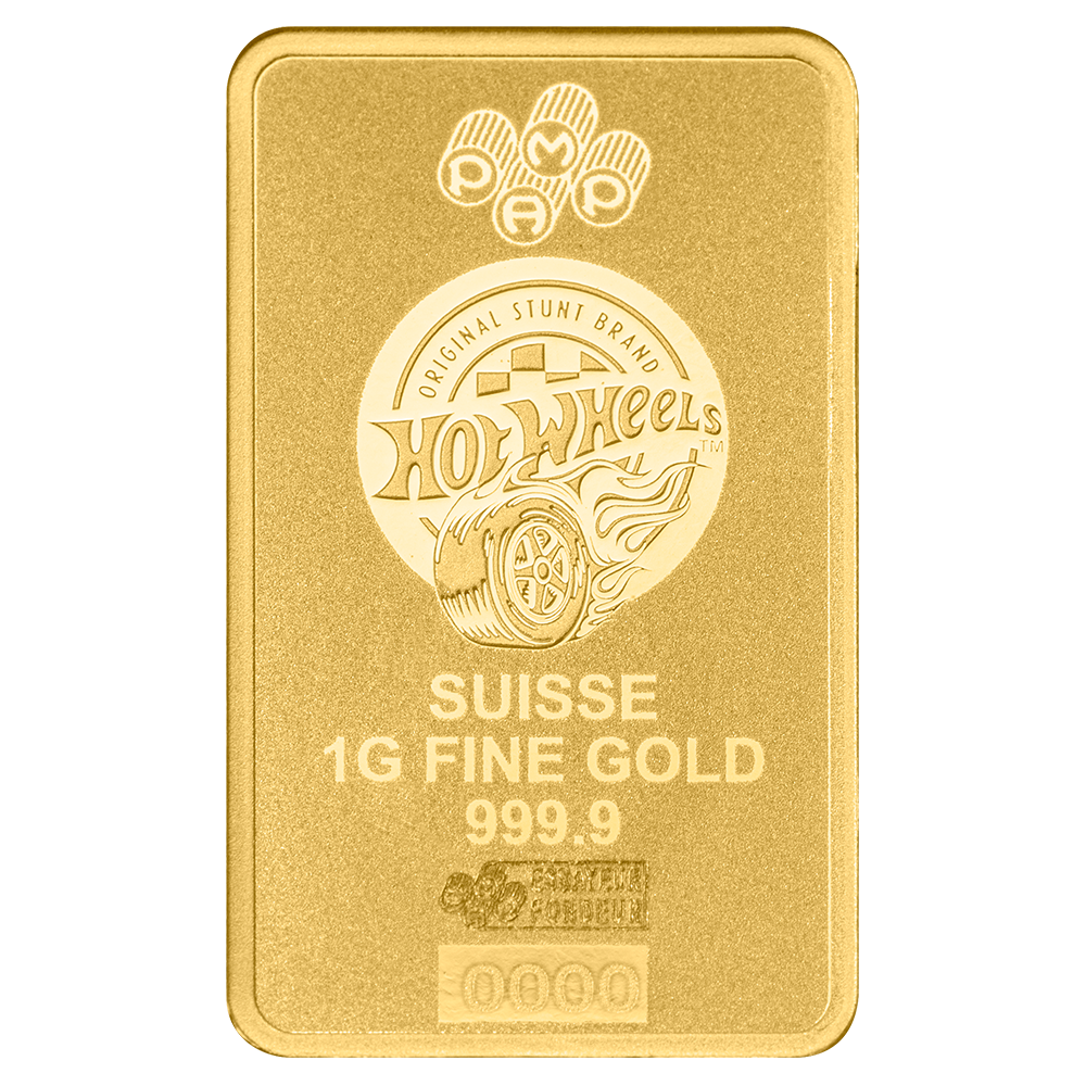 Hot Wheels™ Race to Win 1g Pure Gold Bar