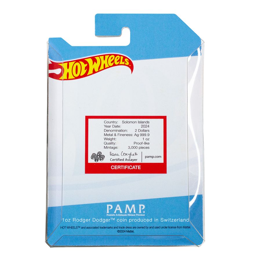 2024 $2 Hot Wheels: Rodger Dodger - Pure Silver Coin