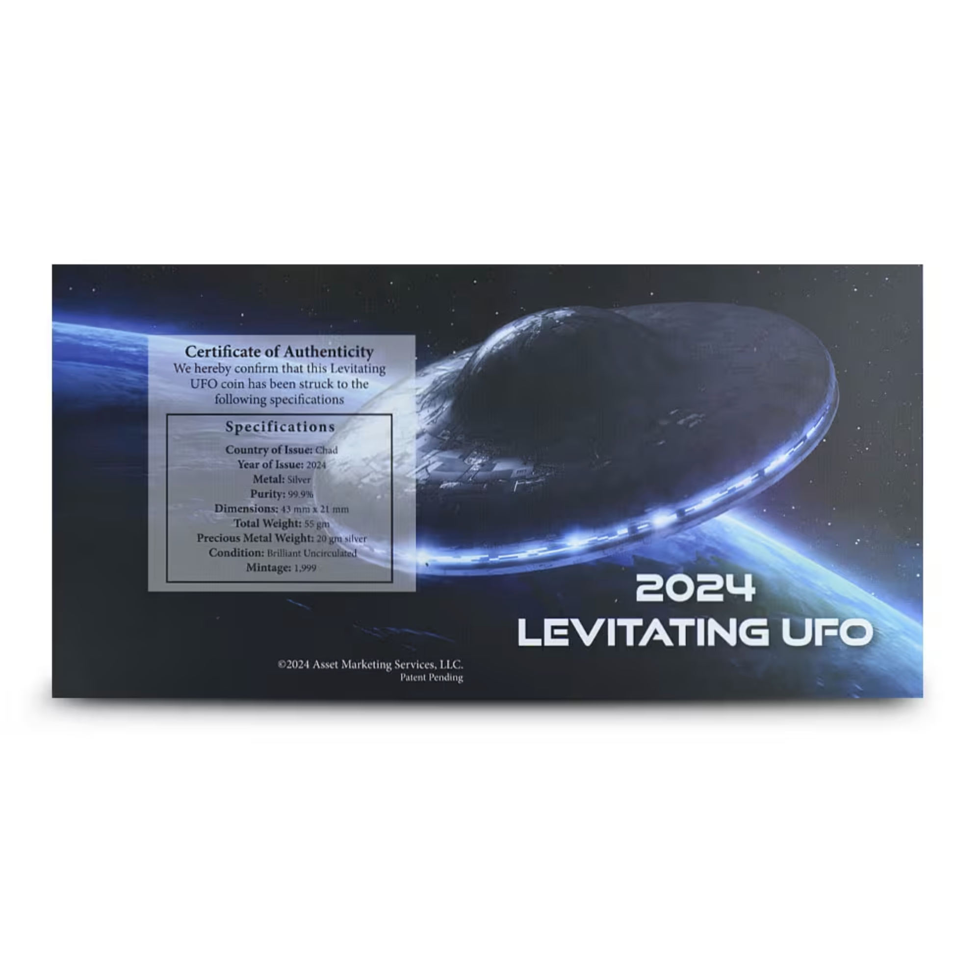 2024 5000 Francs CFA Levitating UFO - Pure Silver Coin