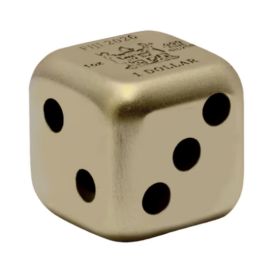 2026 $1 Lunar Horse - Pure Silver Gilded Dice Coin