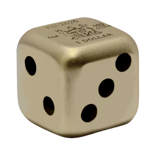 2026 $1 Lunar Horse - Pure Silver Gilded Dice Coin