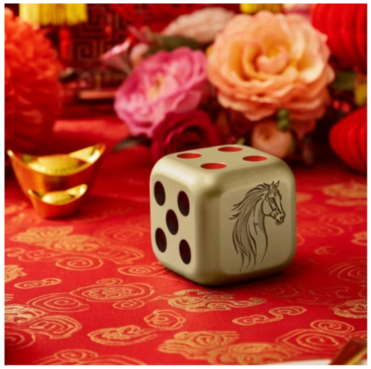 2026 $1 Lunar Horse - Pure Silver Gilded Dice Coin