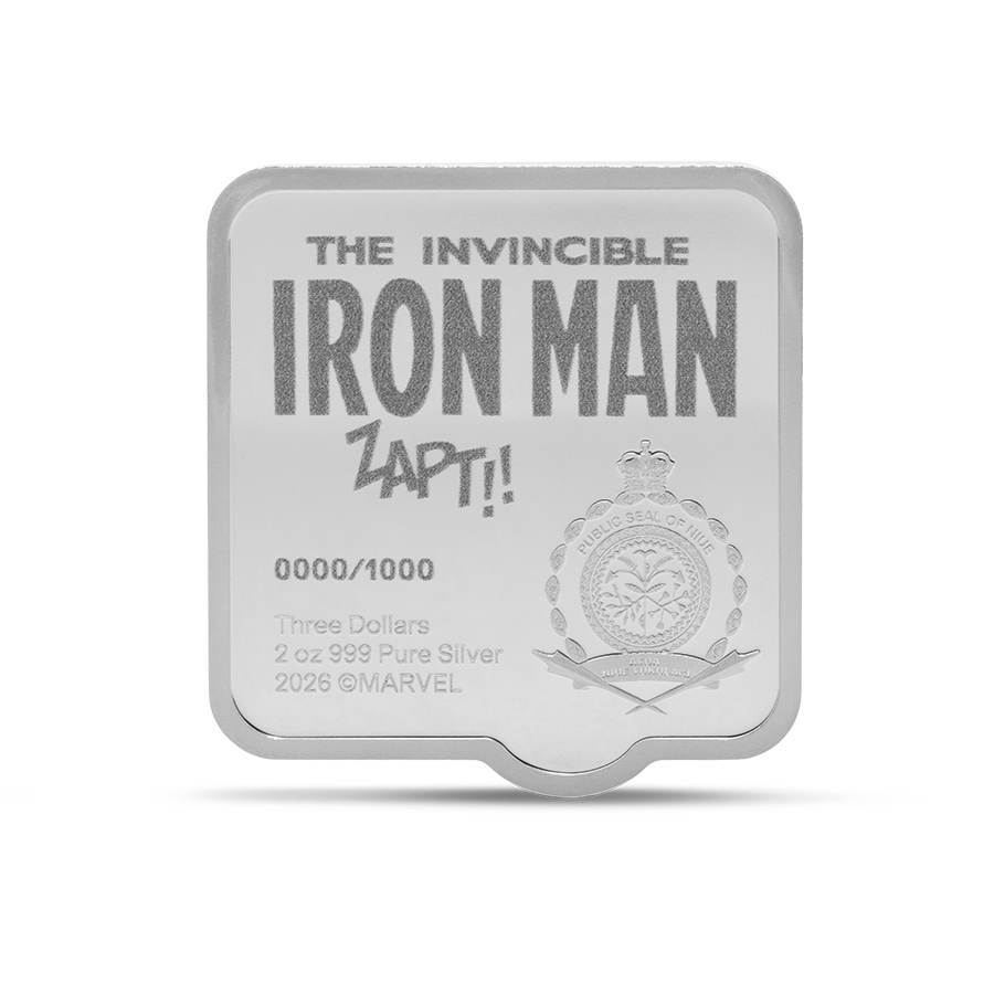 2026 $3 Marvel Smash Series: Iron Man 'ZAPT!!' - Pure Silver Coin
