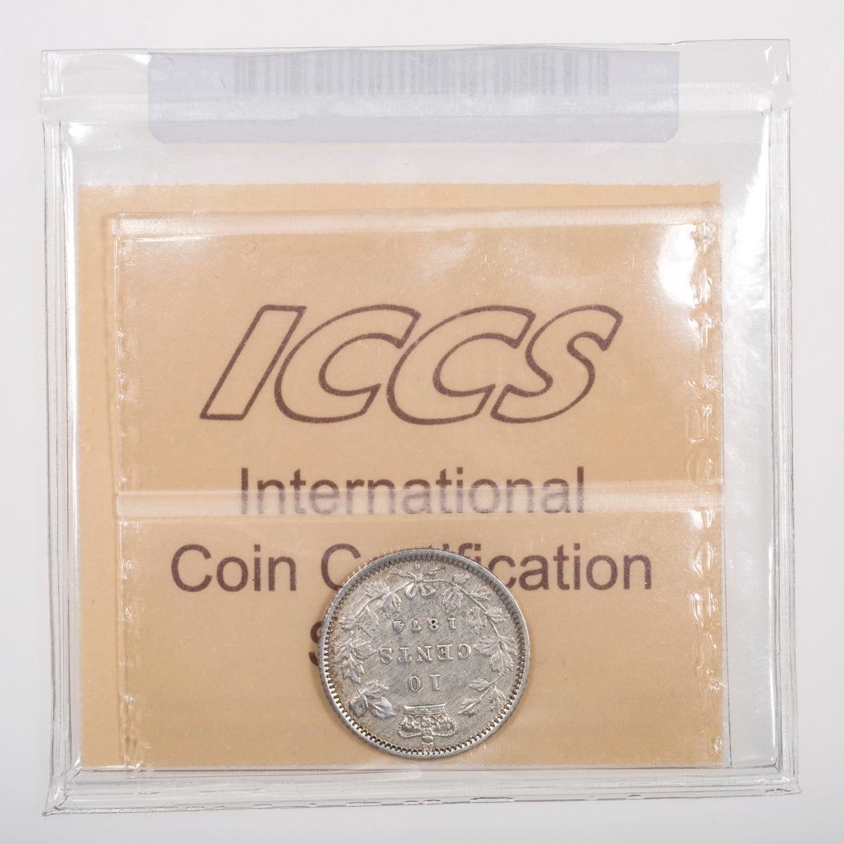 10 Cent 1874H ICCS VF-20