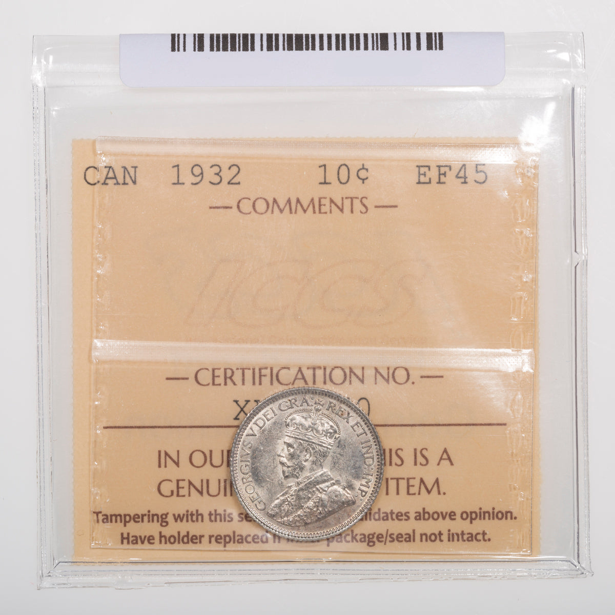 10 Cent 1932 ICCS EF-45