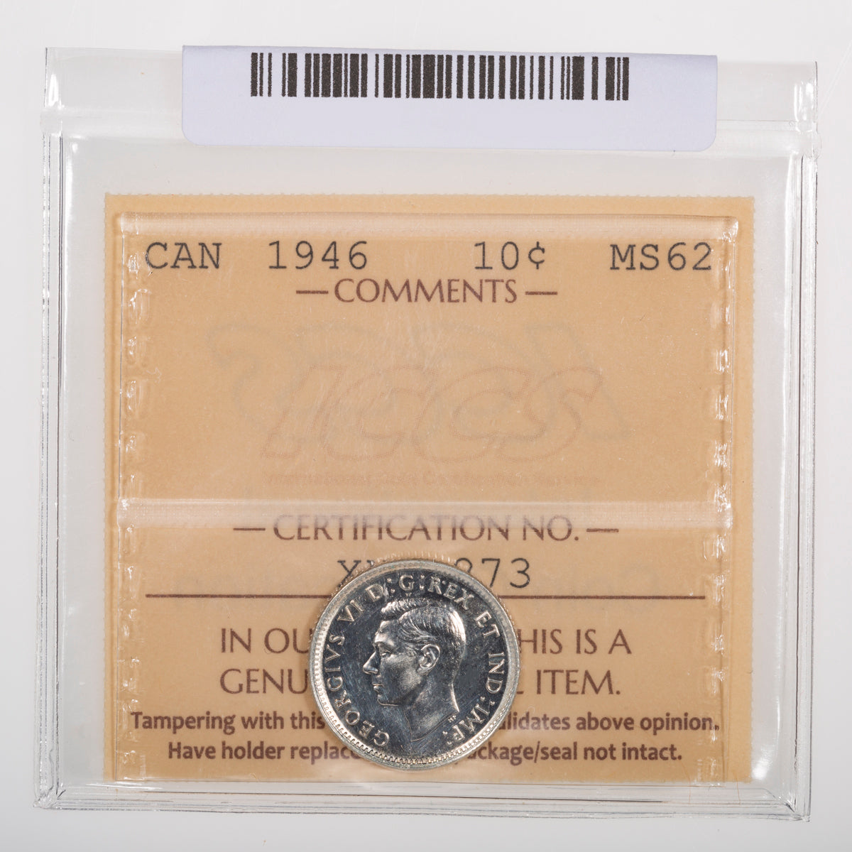 10 Cent 1946 ICCS MS-62