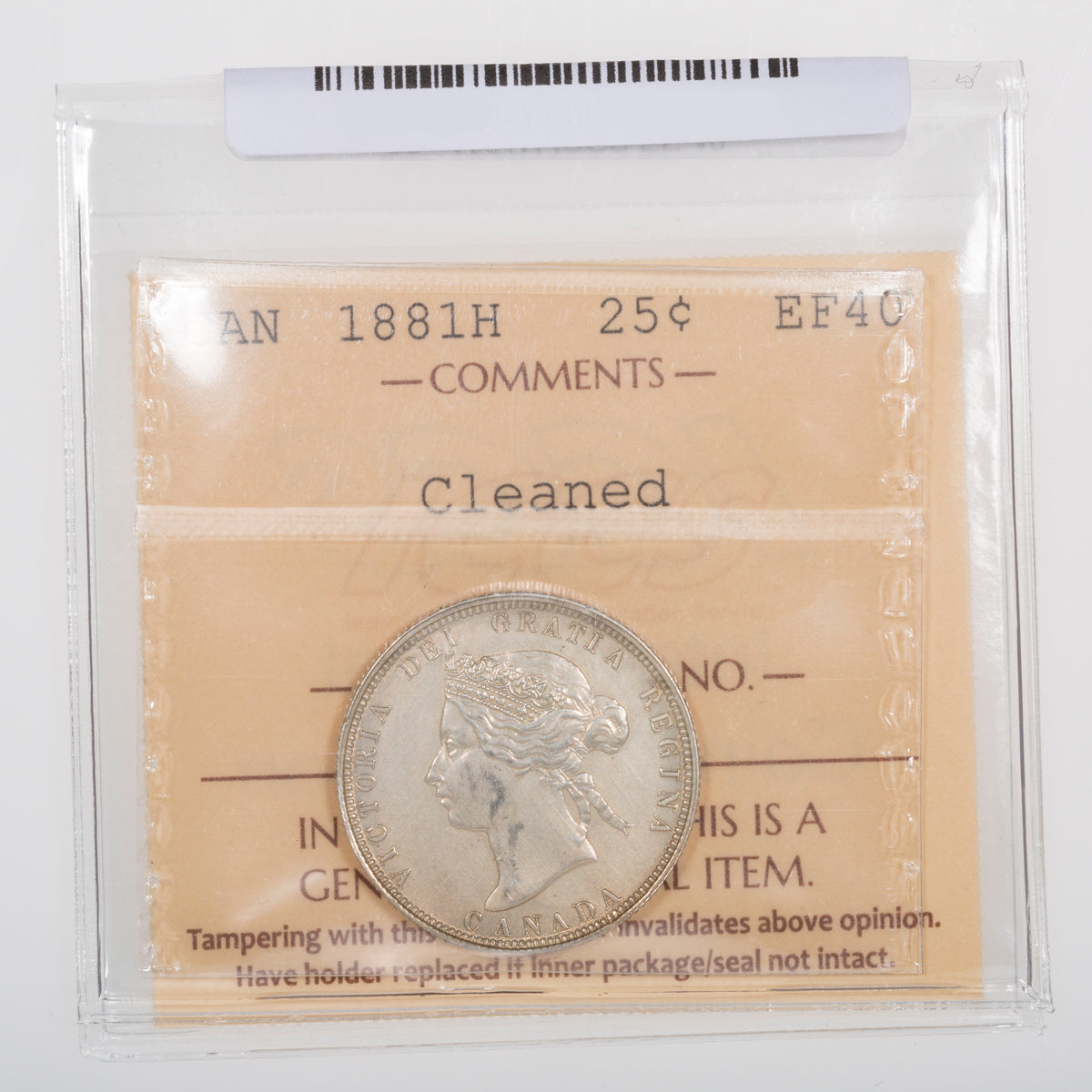 25 Cent 1881H ICCS EF-40