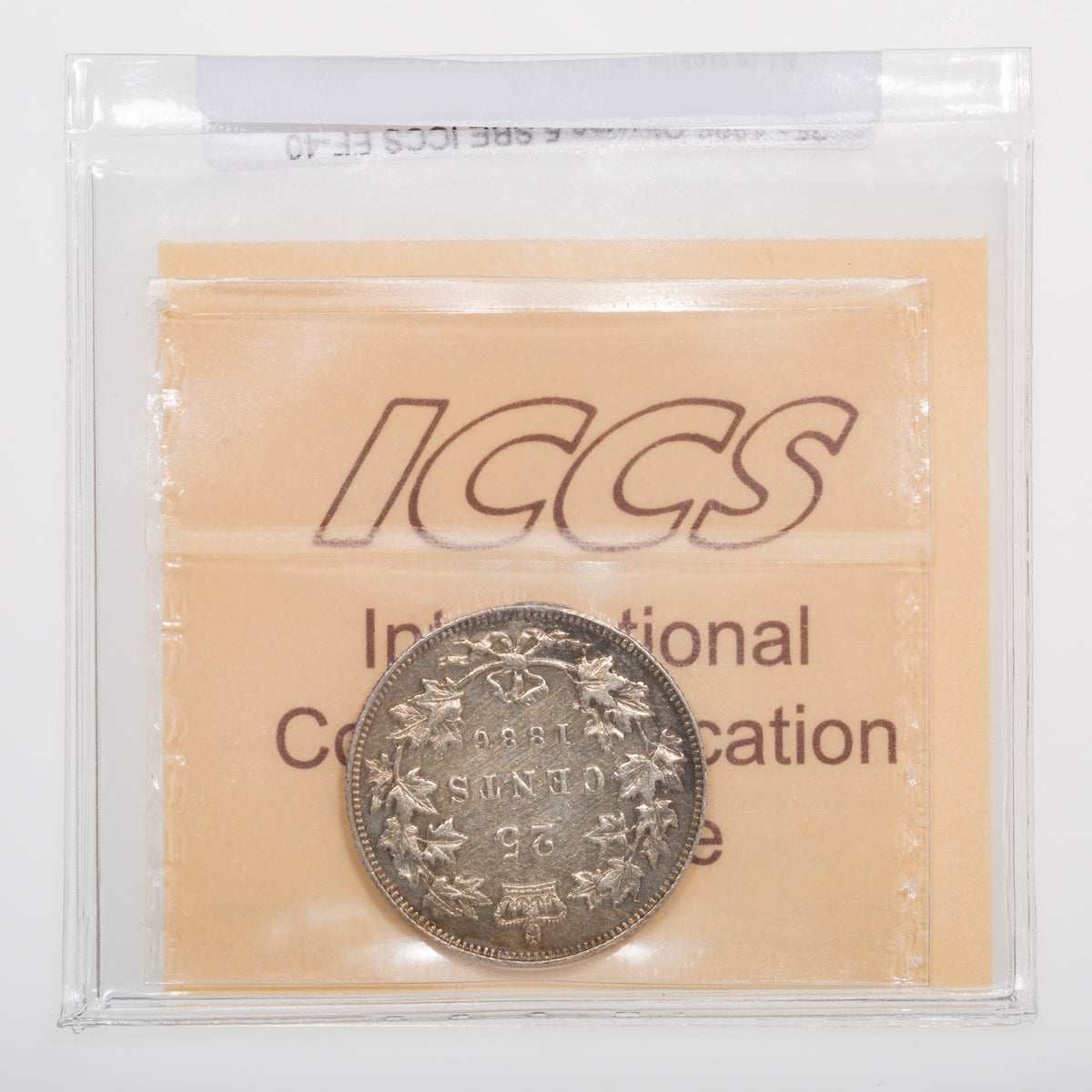 25 Cent 1886 Obverse 5 SBE ICCS EF-40