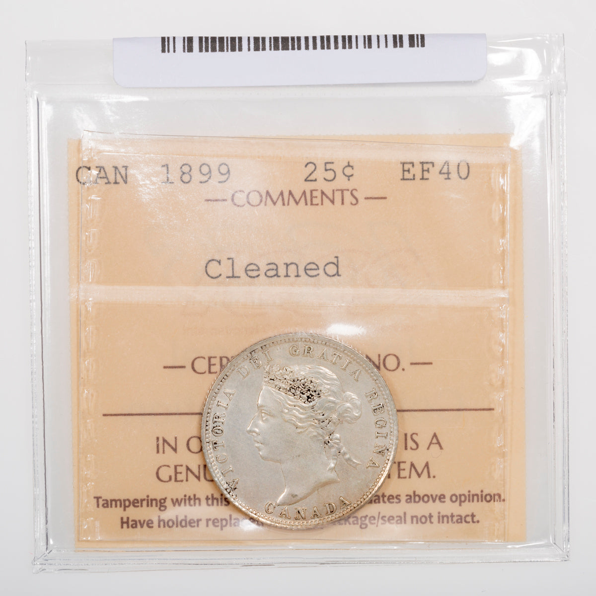 25 Cent 1899 ICCS EF-40