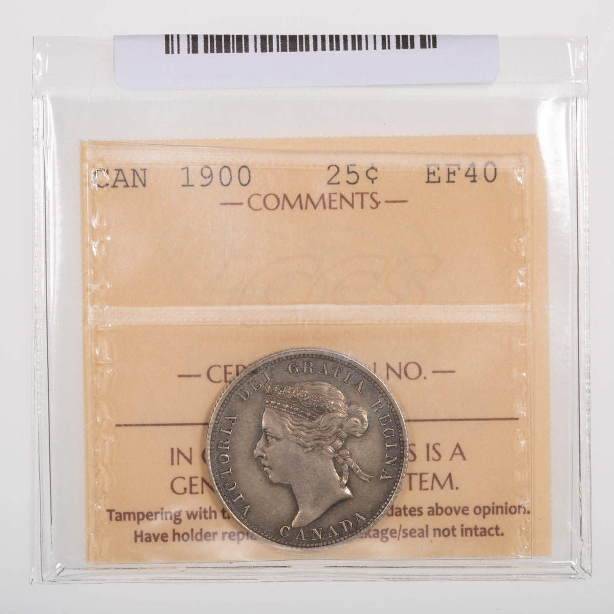 25 Cent 1900 ICCS EF-40