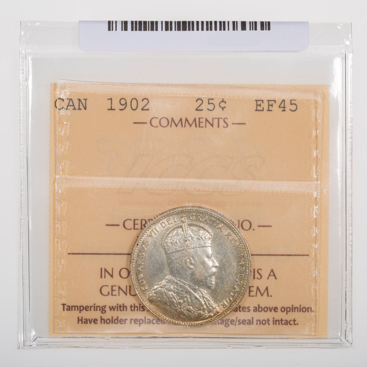 25 Cent 1902 ICCS EF-45