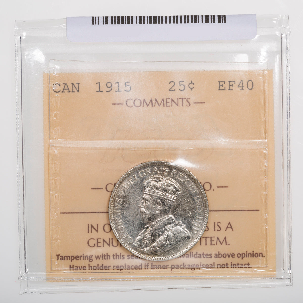 25 Cent 1915 ICCS EF-40