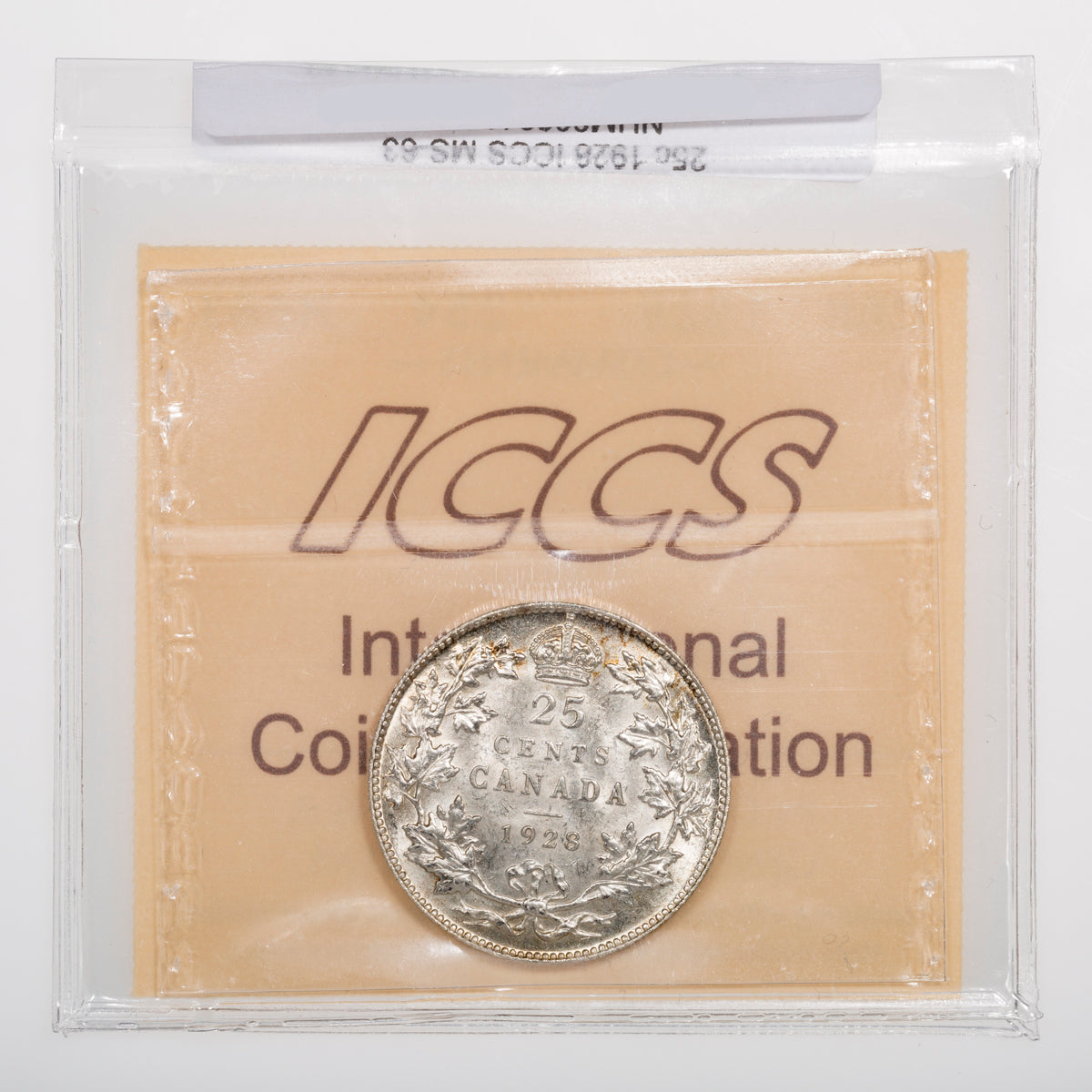 25 Cent 1928 ICCS MS-63