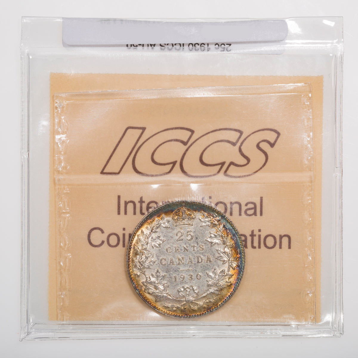 25 Cent 1930 ICCS AU-50