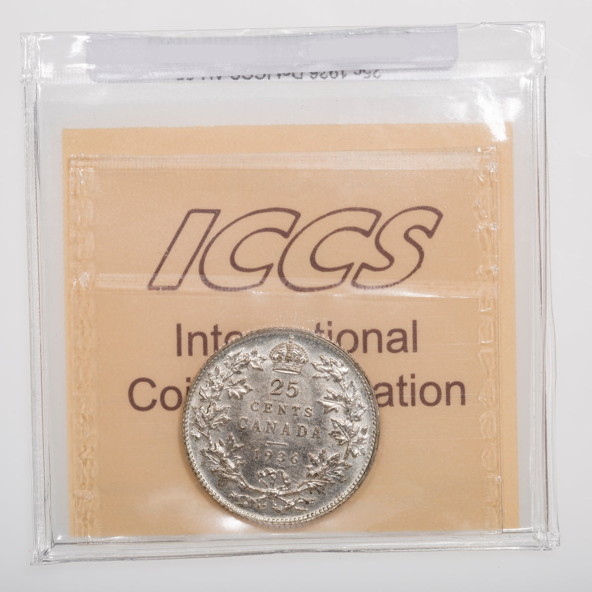 25 Cent 1936 Dot ICCS AU-55