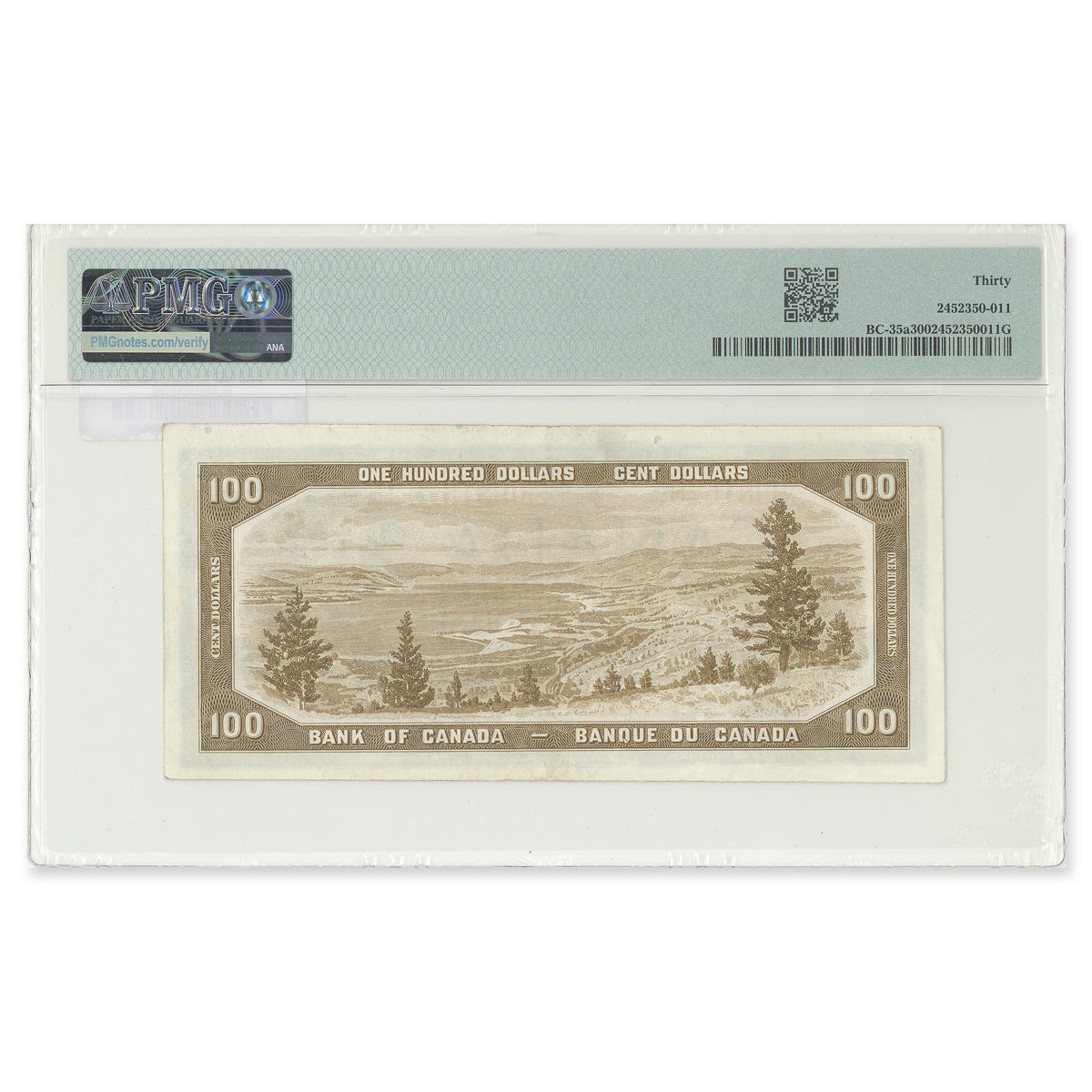 $100 1954 Devil's Face Series BC-35a Coyne-Towers Prefix A/J PMG VF-30