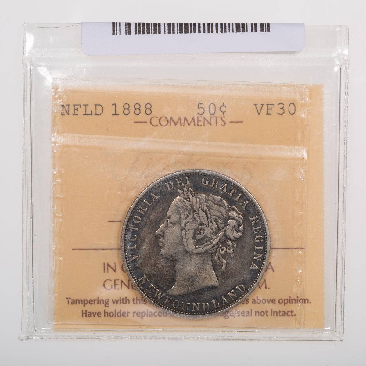 NFLD 50 Cent 1888 ICCS VF-30