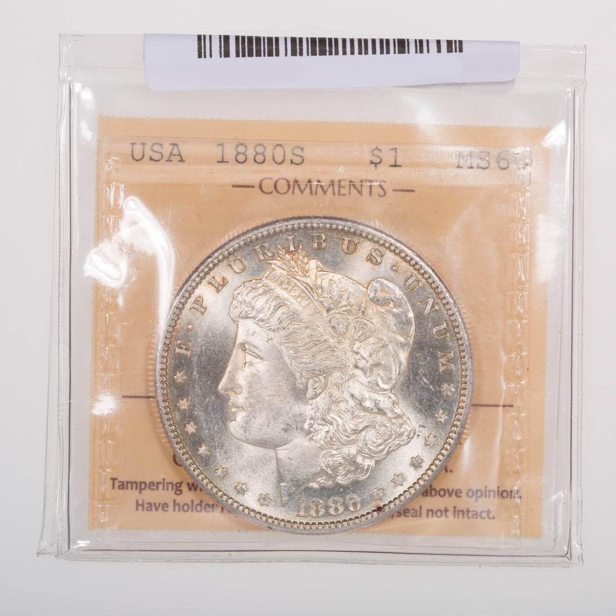 US $1 Morgan 1880S ICCS MS-66