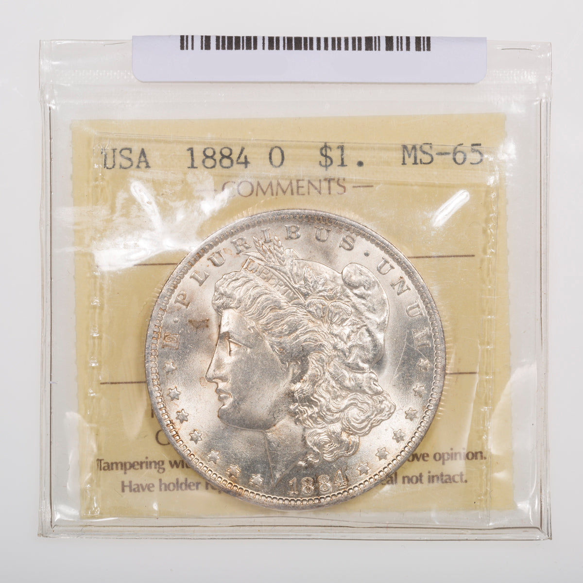 US $1 Morgan 1884O ICCS MS-65