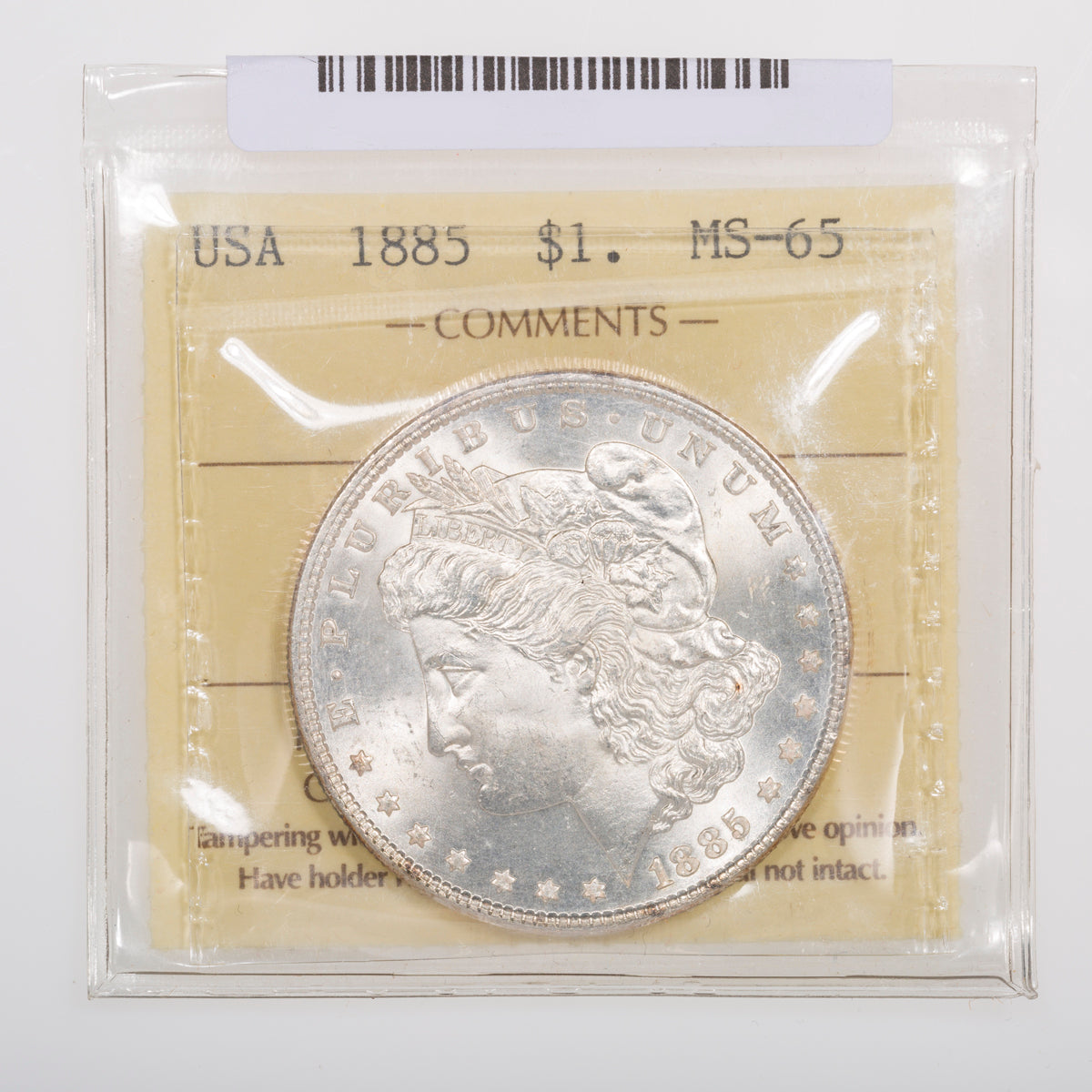 US $1 Morgan 1885 ICCS MS-65