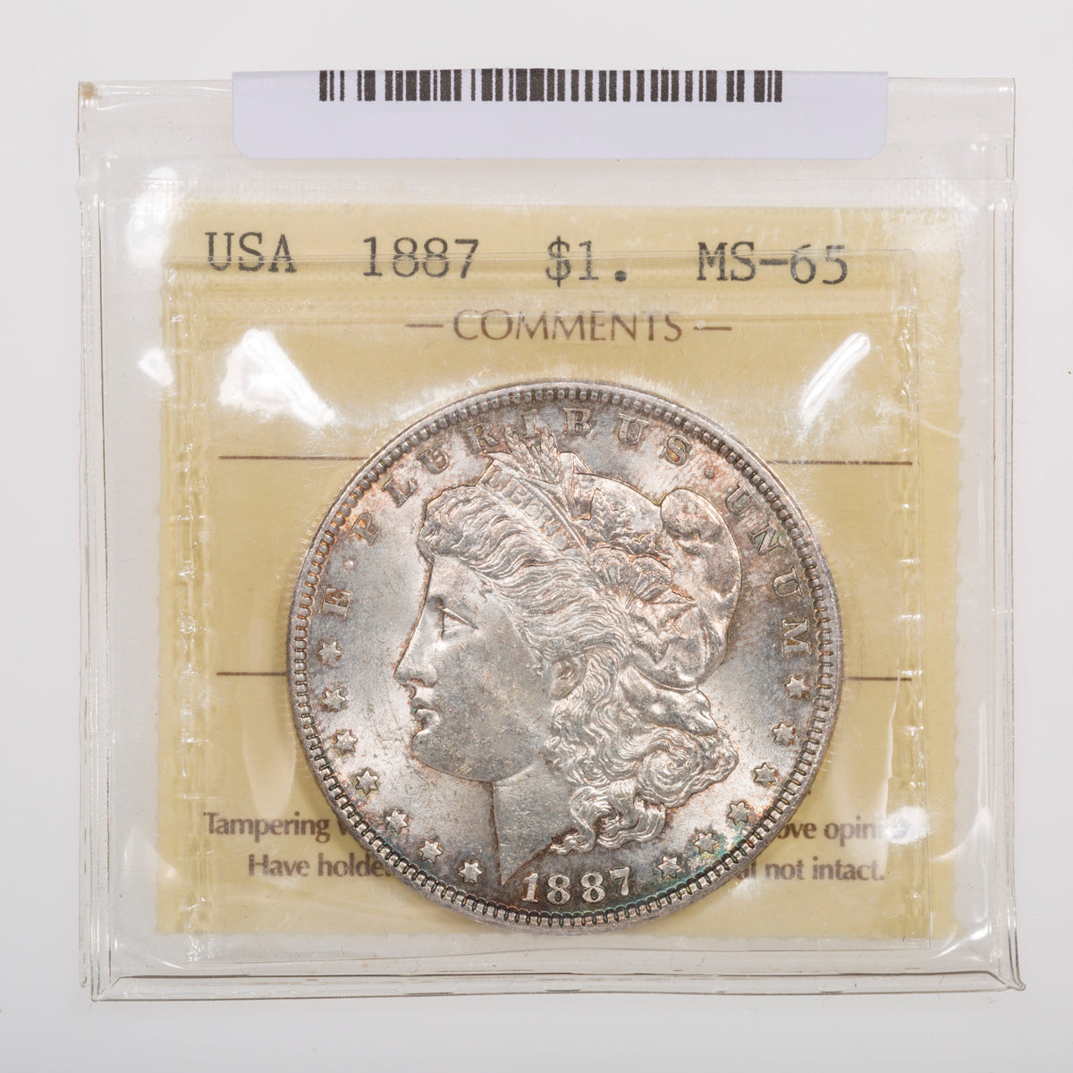 US $1 Morgan 1887 ICCS MS-65
