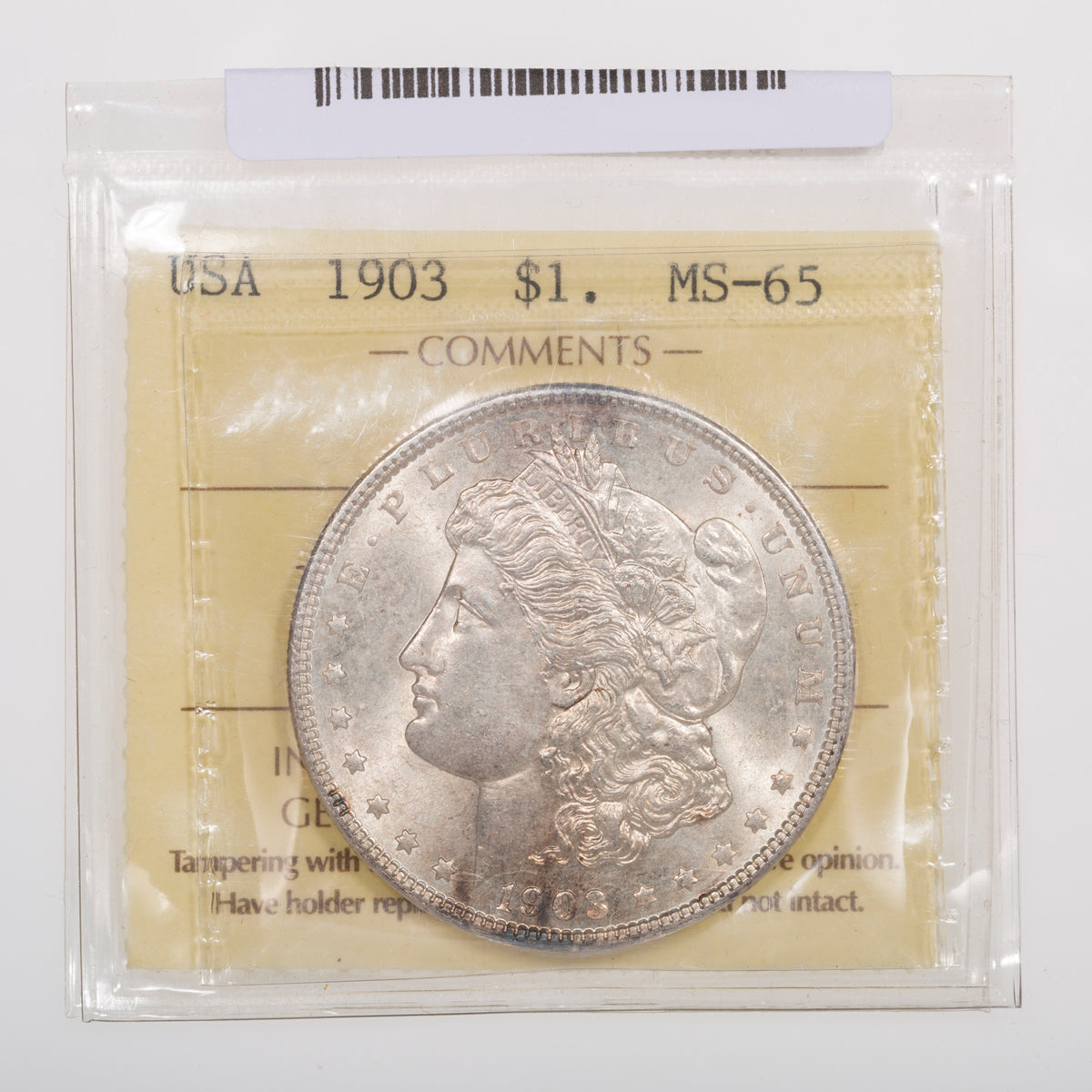 US $1 Morgan 1903 ICCS MS-65
