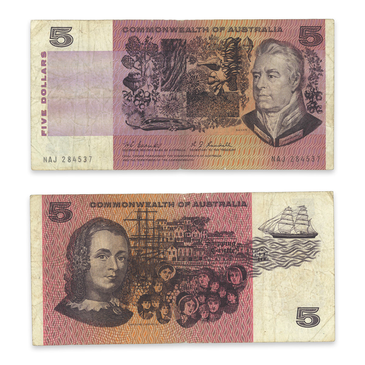 Australia 5 Dollars 1967 P# 39a F-15