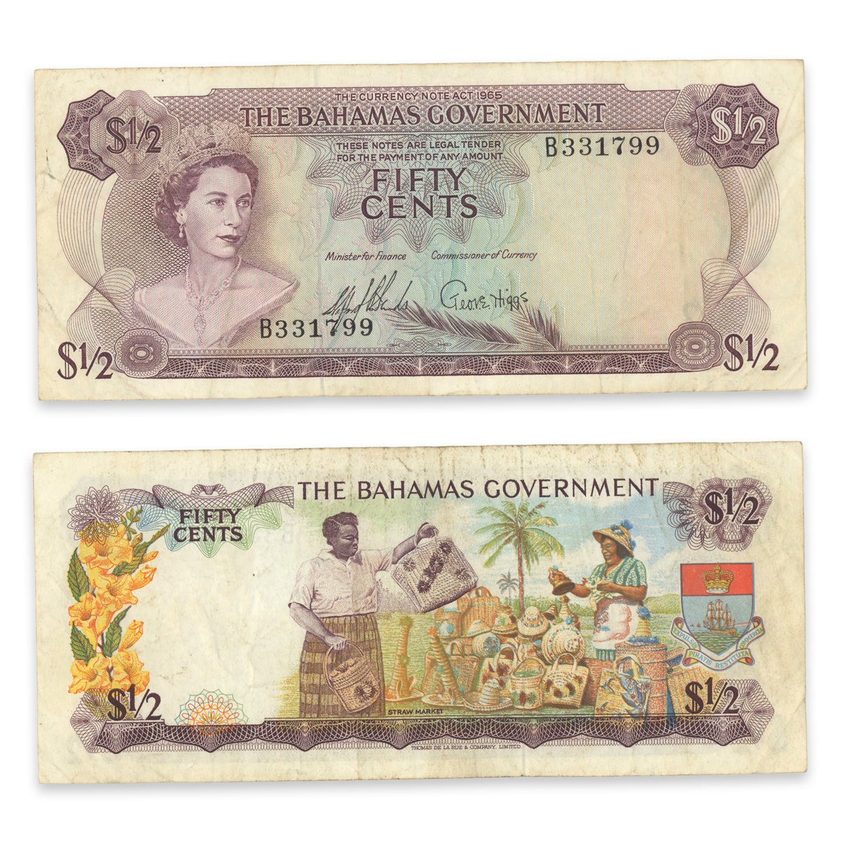 Bahamas 1/2 Dollar 1965 P# 17a VF-20