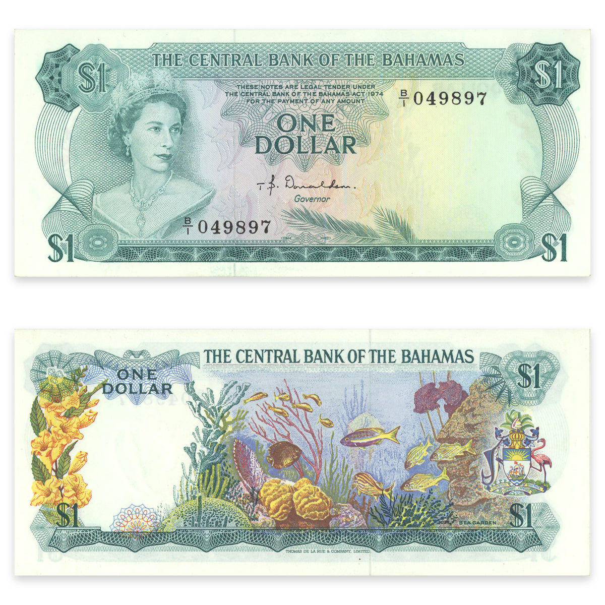 Bahamas 1 Dollar 1974 P# 35a AU-55