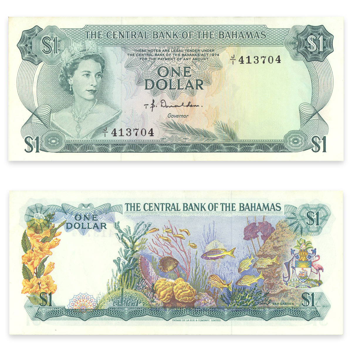 Bahamas 1 Dollar 1974 P# 35a AU-53