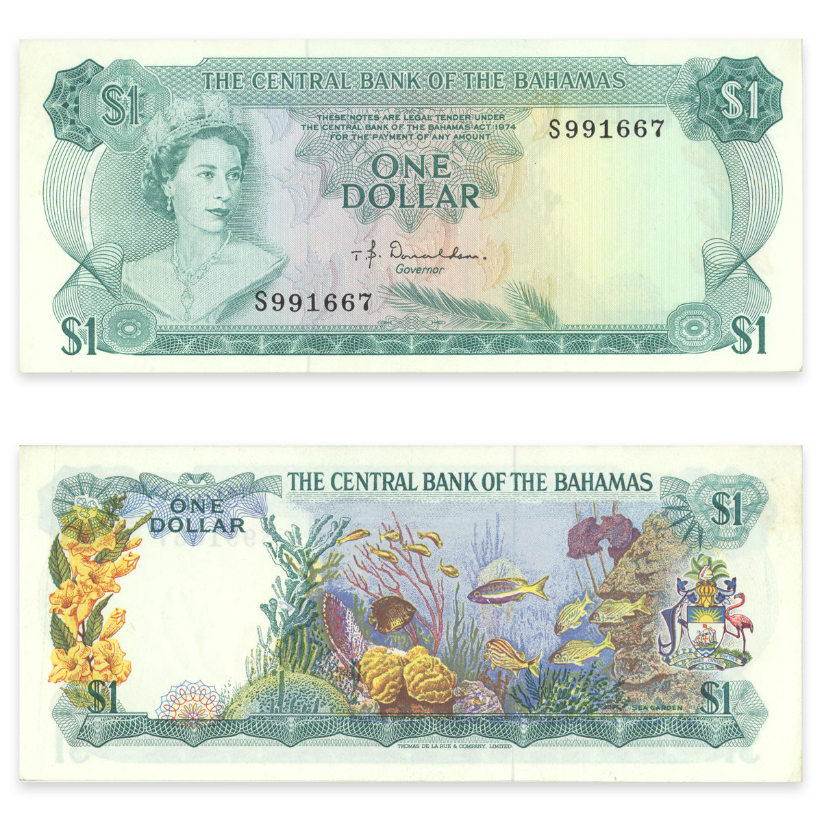 Bahamas 1 Dollar 1974 P# 35a AU-50