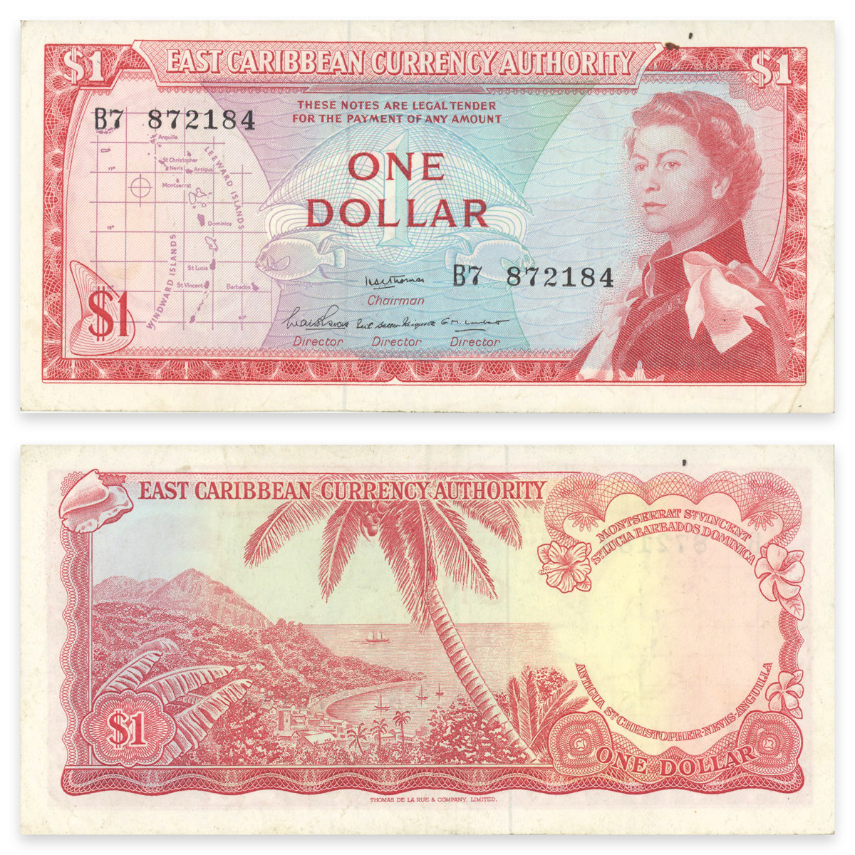 East Caribbean States 1 Dollar 1965 P# 13a VF-25