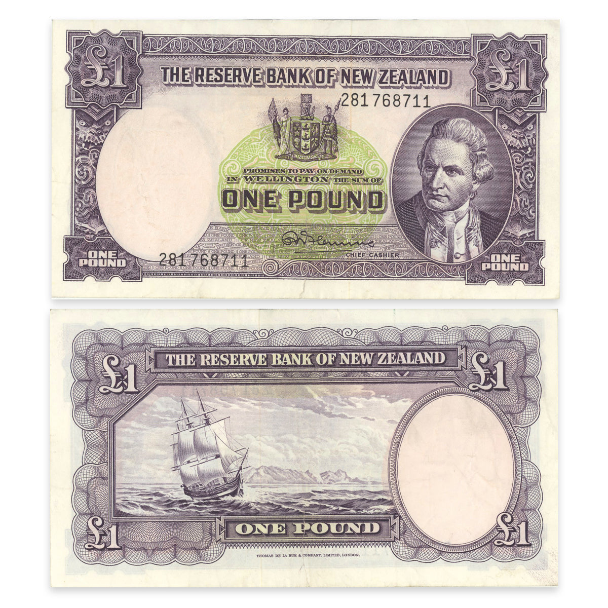 New Zealand 1 Pound 1960 P# 159d VF-30