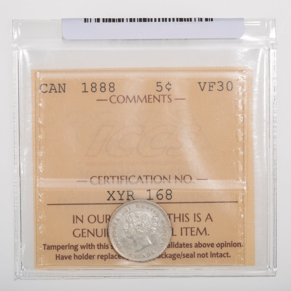 5 Cent 1888 ICCS VF-30