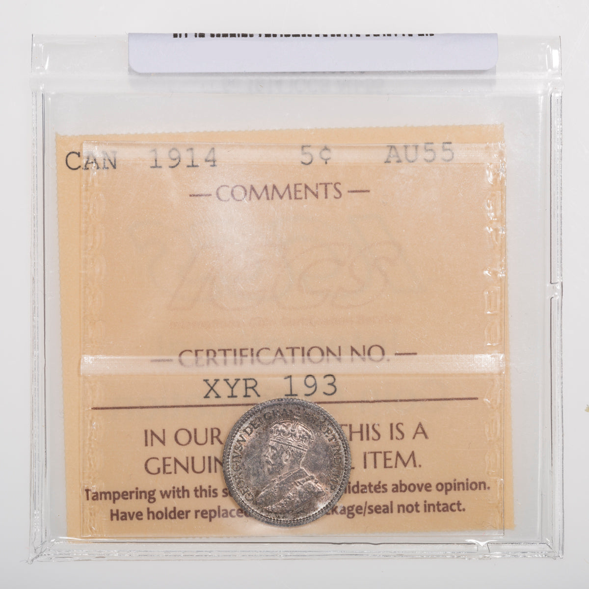 5 Cent 1914 ICCS AU-55