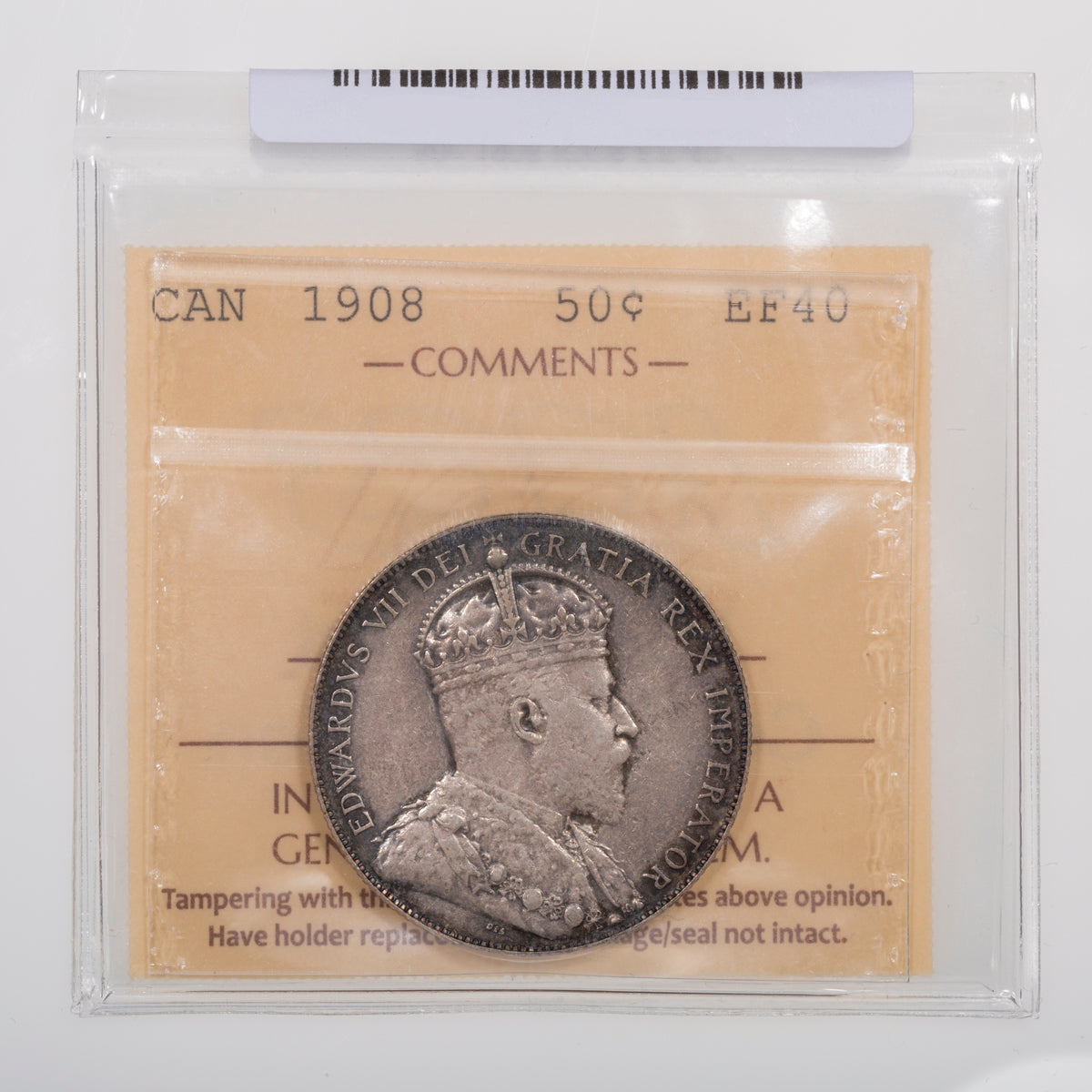 50 Cent 1908 ICCS EF-40