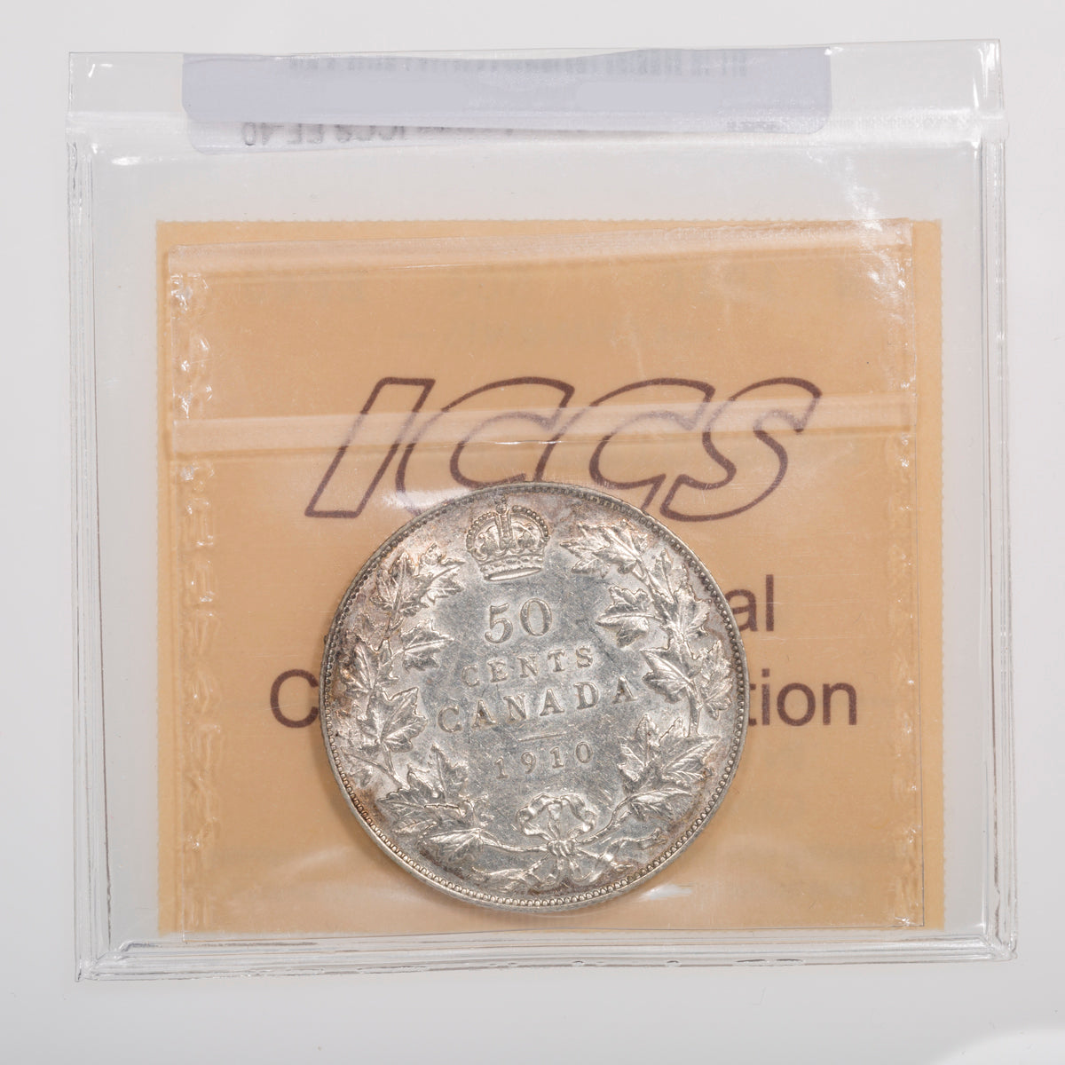 50 Cent 1910 Edwardian Leaves ICCS EF-40