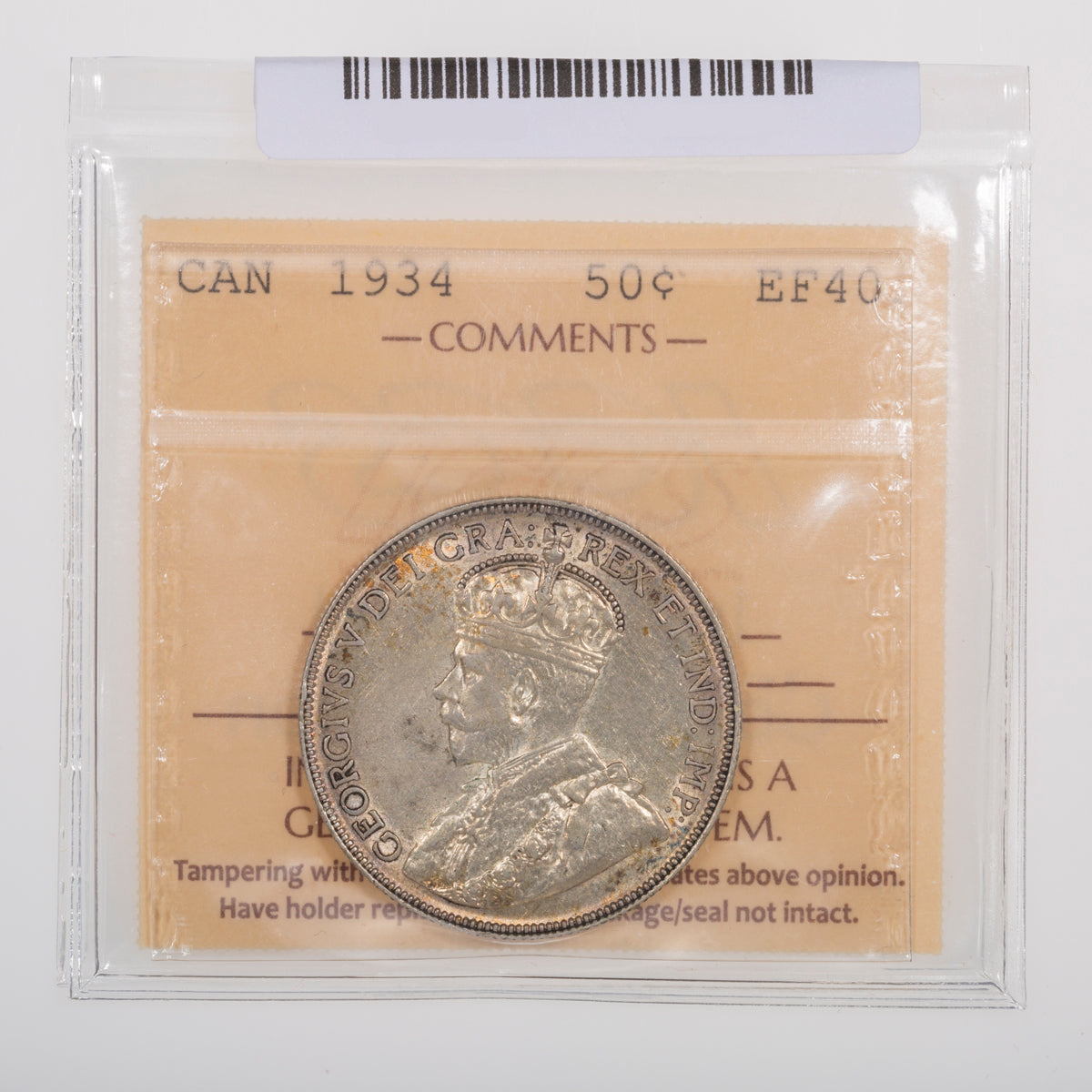 50 Cent 1934 ICCS EF-40