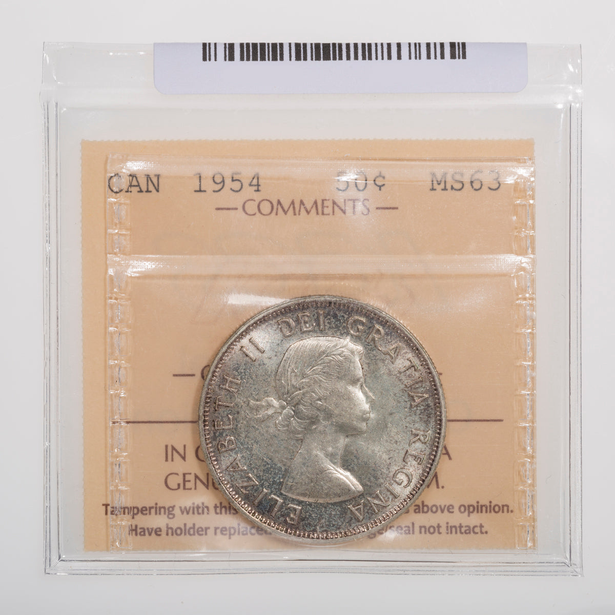 50 Cent 1954 ICCS MS-63