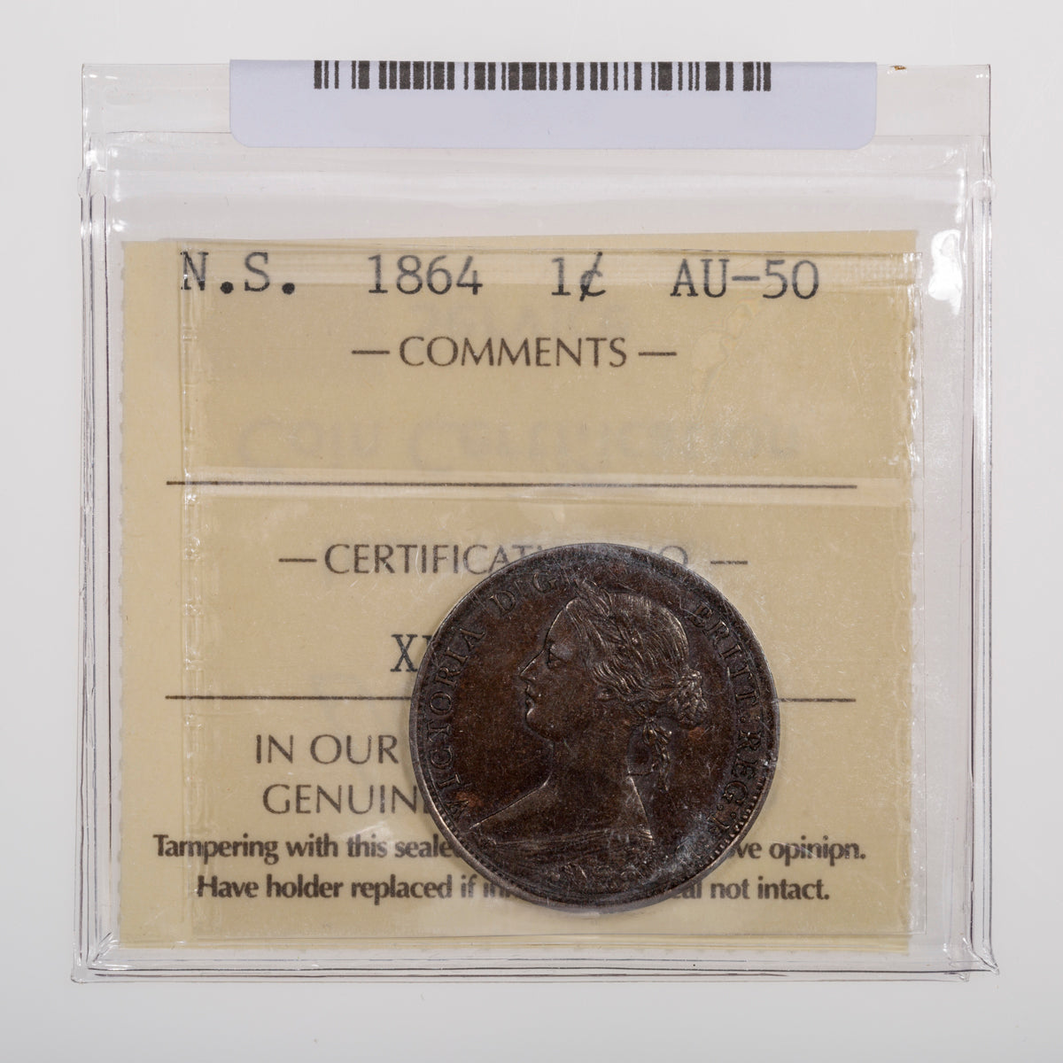NS 1 Cent 1864 ICCS AU-50